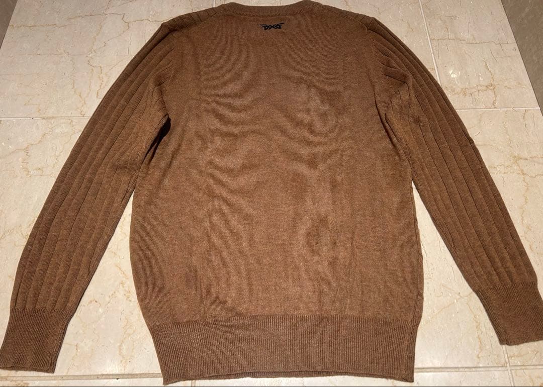【美品】PXG メンズゴルフウエア　セーター長袖ニット　ブラウンM