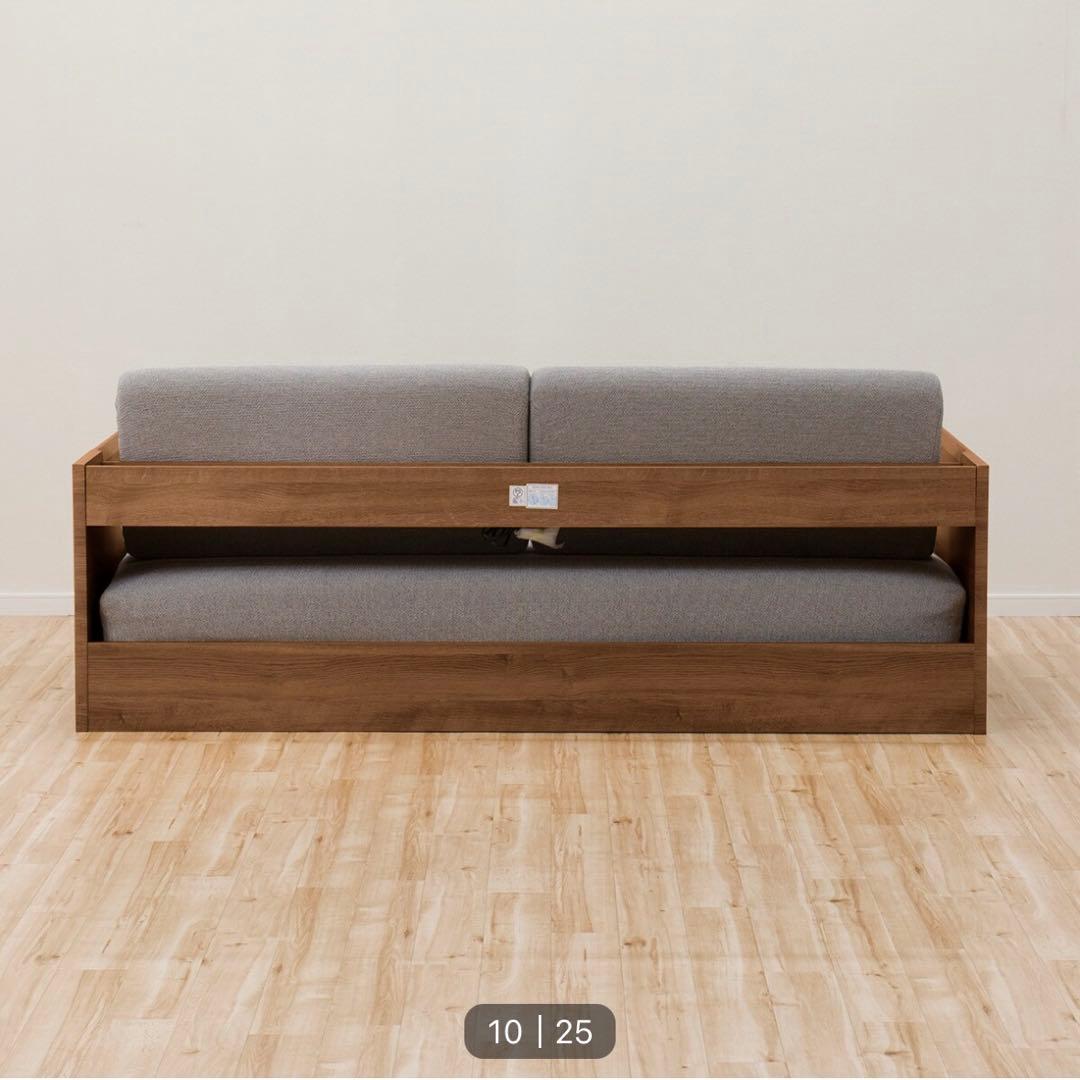 ニトリ】ソファベット 3way ミドルブラウン シングルベットサイズ