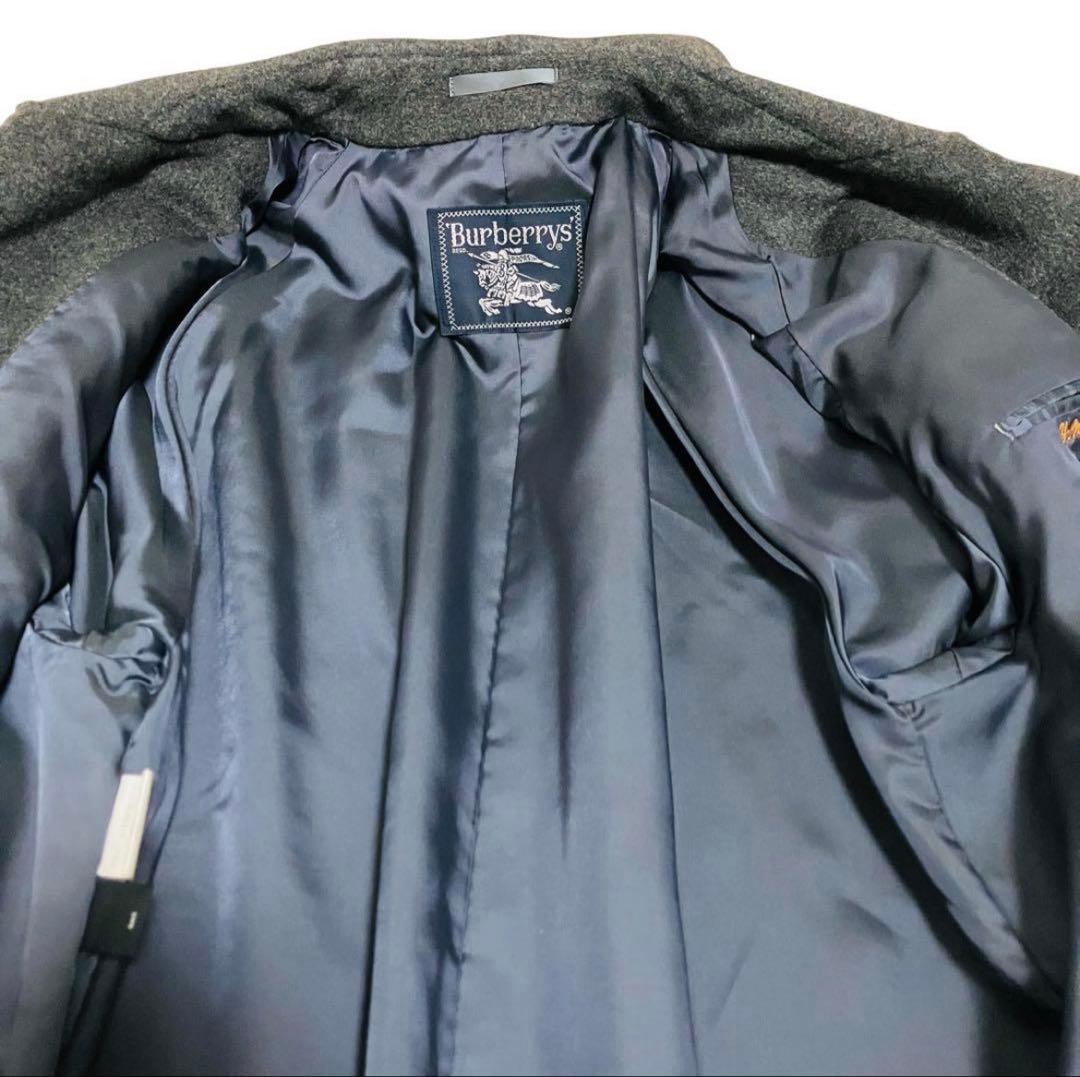 極美品✨希少 XL バーバリー ステンカラーコート カシミヤ混 ロング　グレー