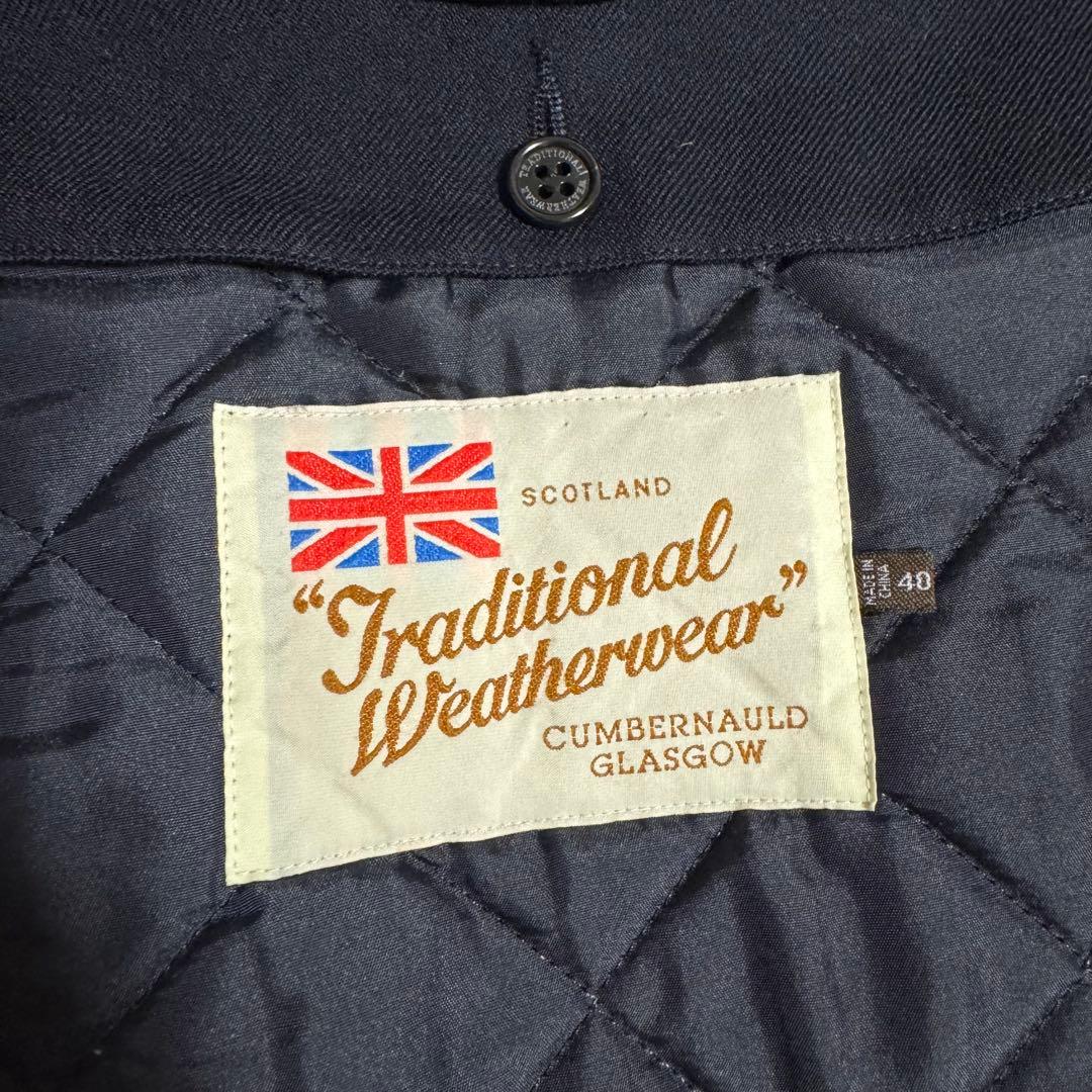 トラディショナルウェザウェアー　フーデッドライナーコート　メンズ40黒