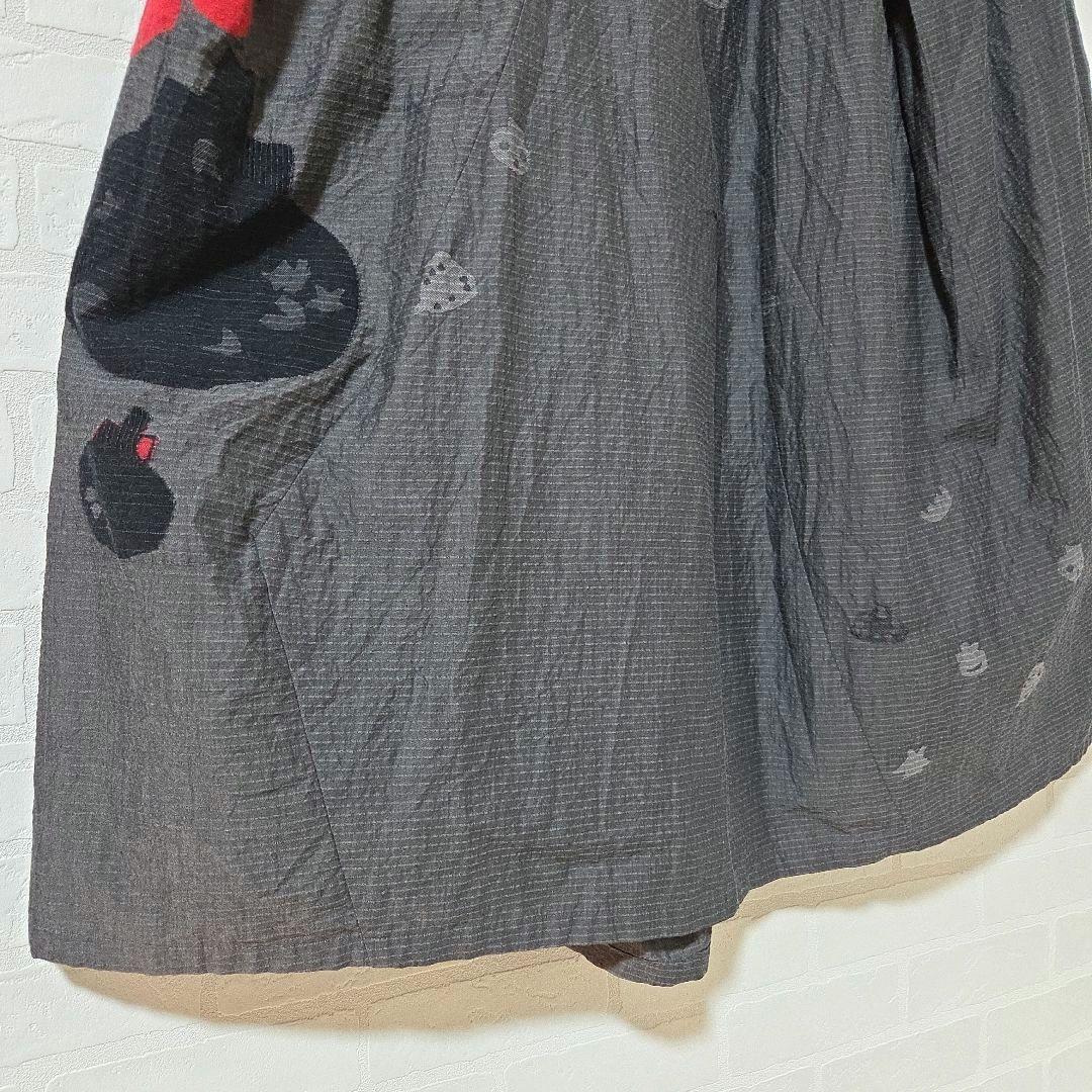 【慈雨　ジウ　センソユニコ】　ロングスカート　グレー　コットン　サイズ40