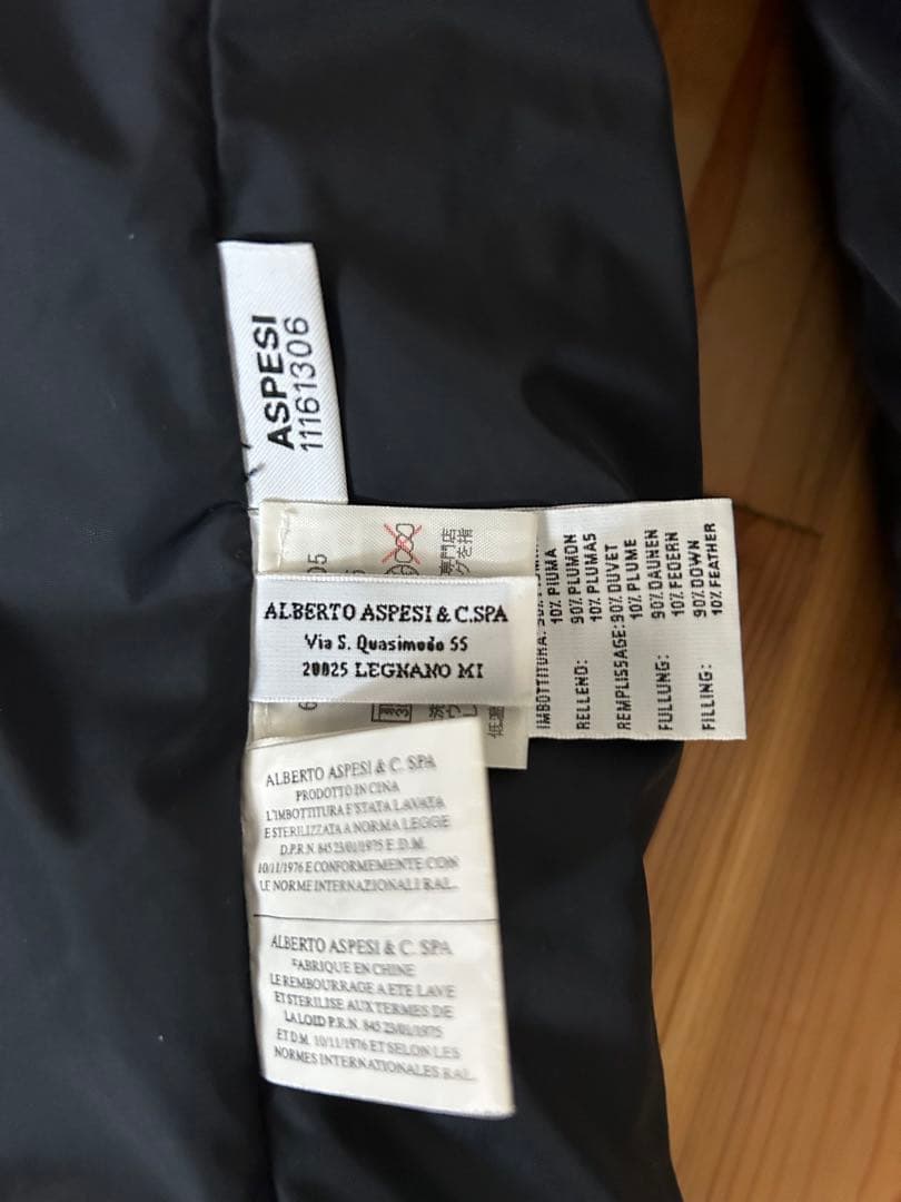 美品】Aspesi アスペジ ダウンコート ネイビー M 干場 - メルカリ