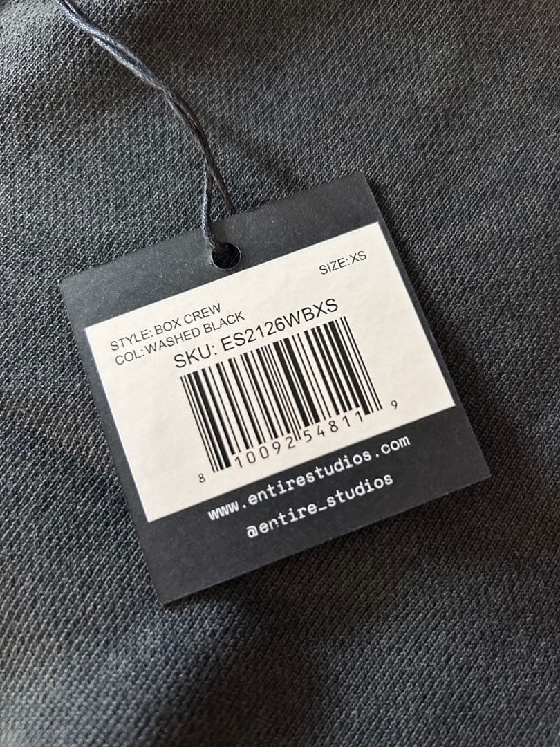 BOX CREW / WASHED BLACK XS【男女兼用】