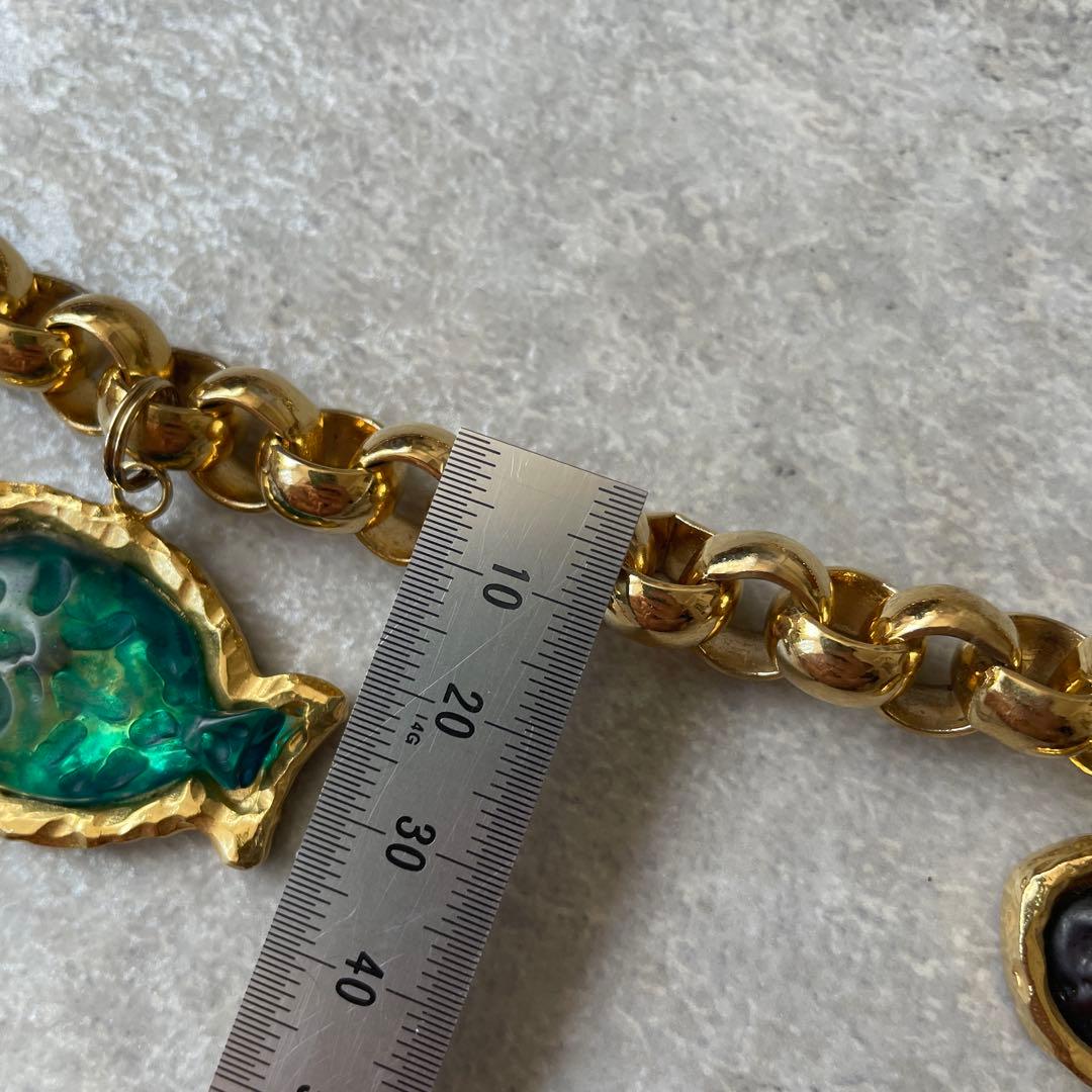 美品【レア】ヴィンテージ チェーンベルト ビジュー付き ゴールド レトロ