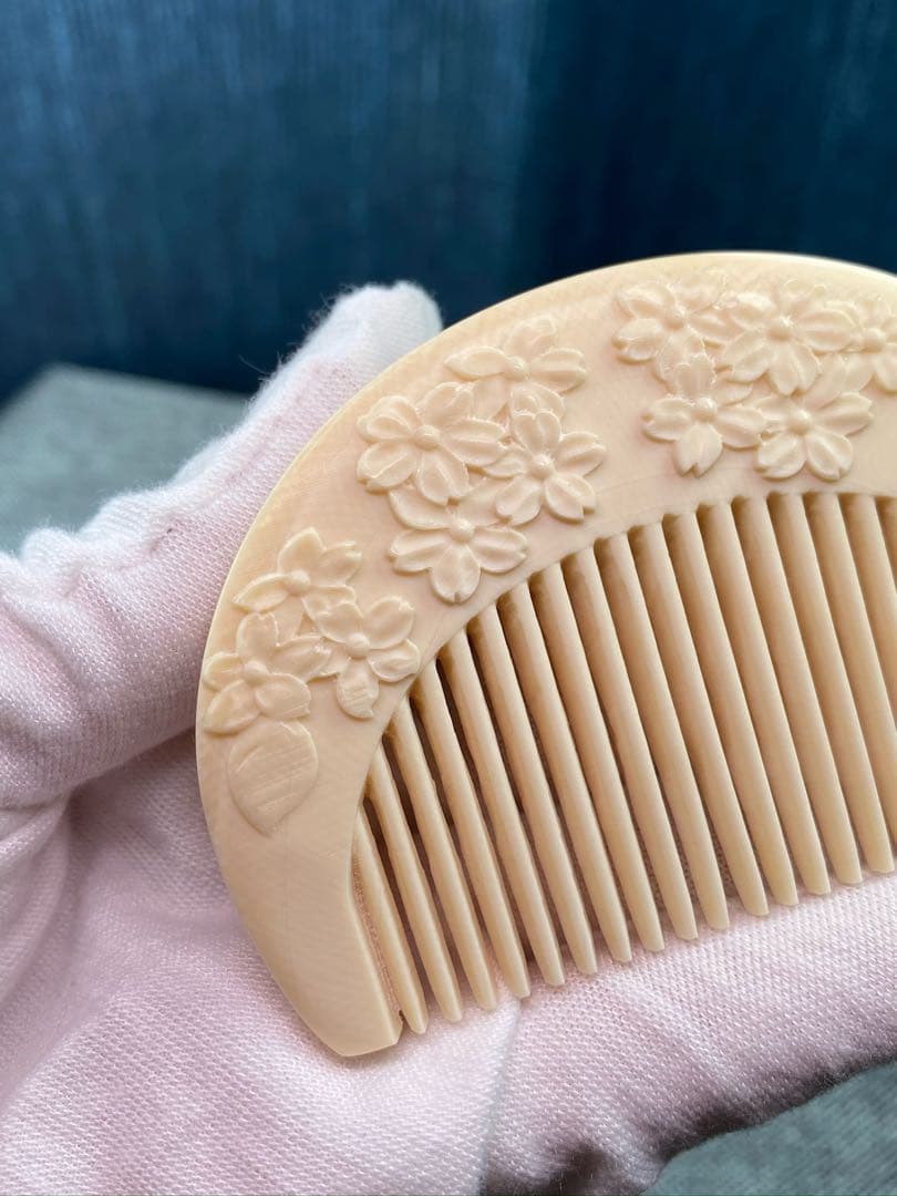 天然マンモス牙美しい手作り彫刻 一櫛百順 髪の櫛