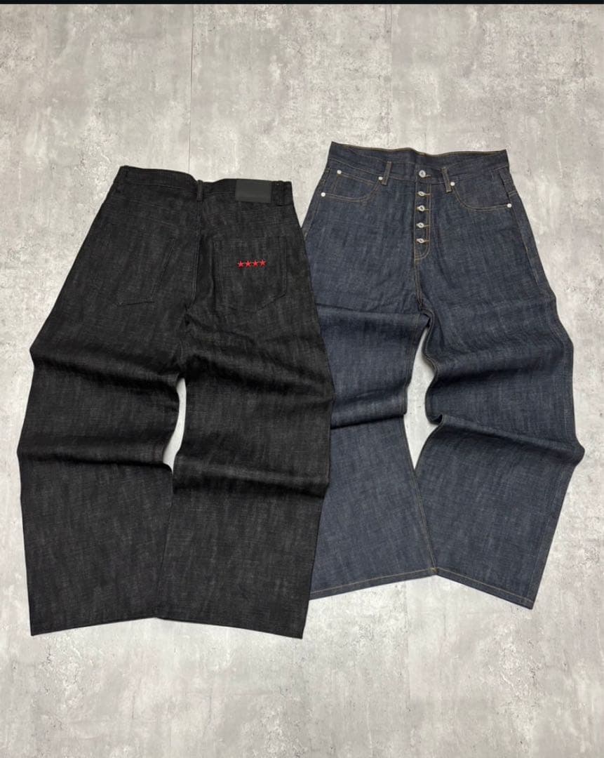 パンツ 9/S PROJECT BUTTON FLY DENIM - BLACK