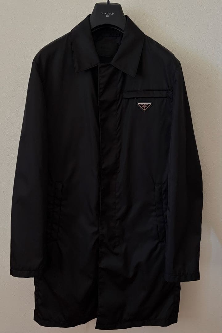 PRADA（プラダ）Re-Nylon ロングコートサイズ44／トライアングルロゴ