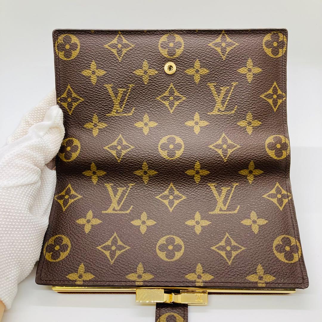 ルイヴィトン モノグラム コンチネンタル クラッチ がま口 長財布 A839