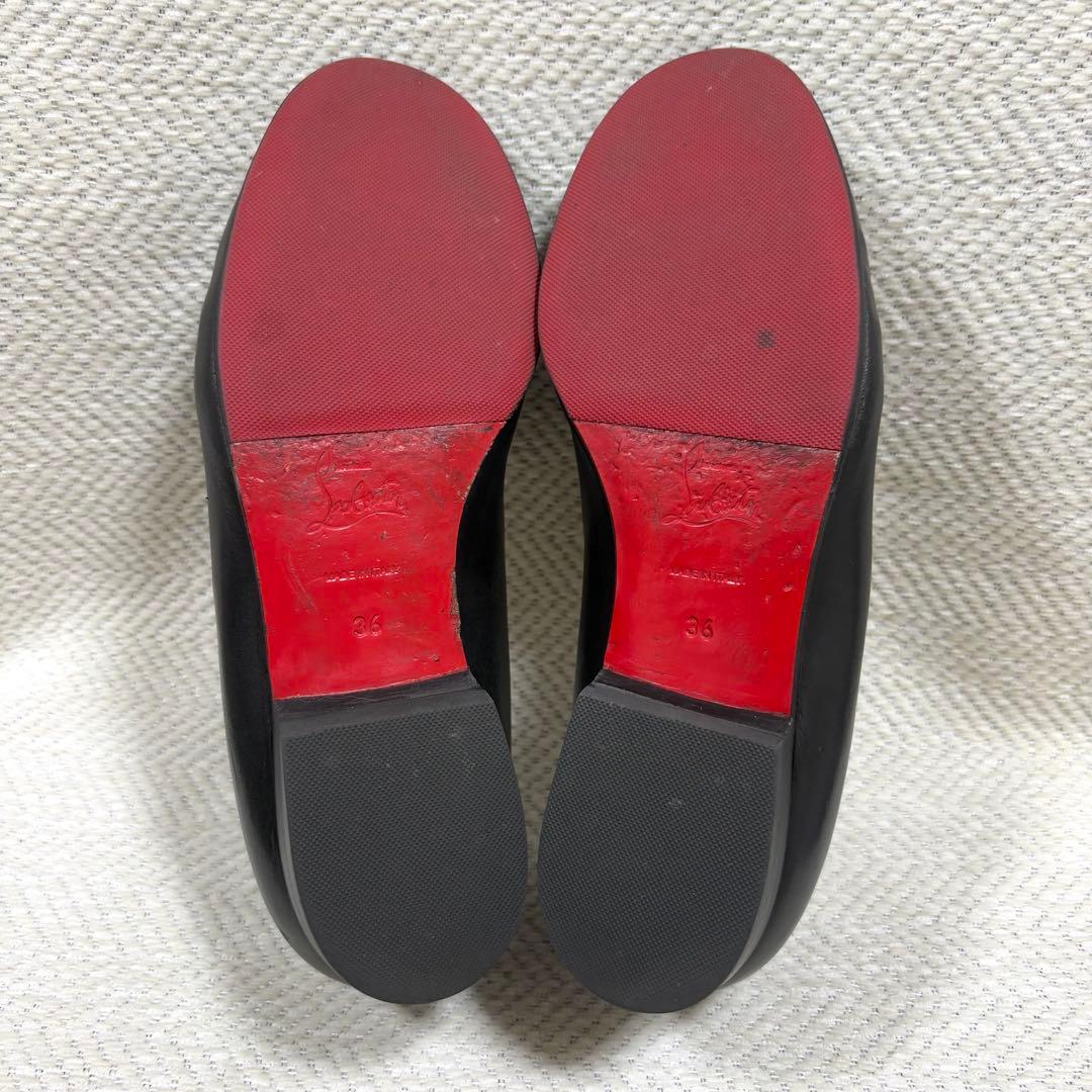 クリスチャンルブタン スパイク リボン オペラシューズ ローファー