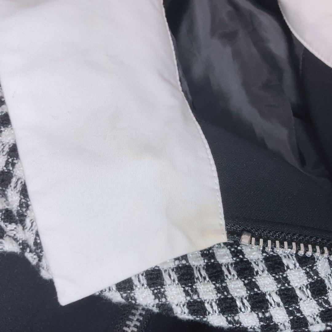 ノ*キ様 sheller⭕️シェリエ ワンピース フロントZIPチェックツイード