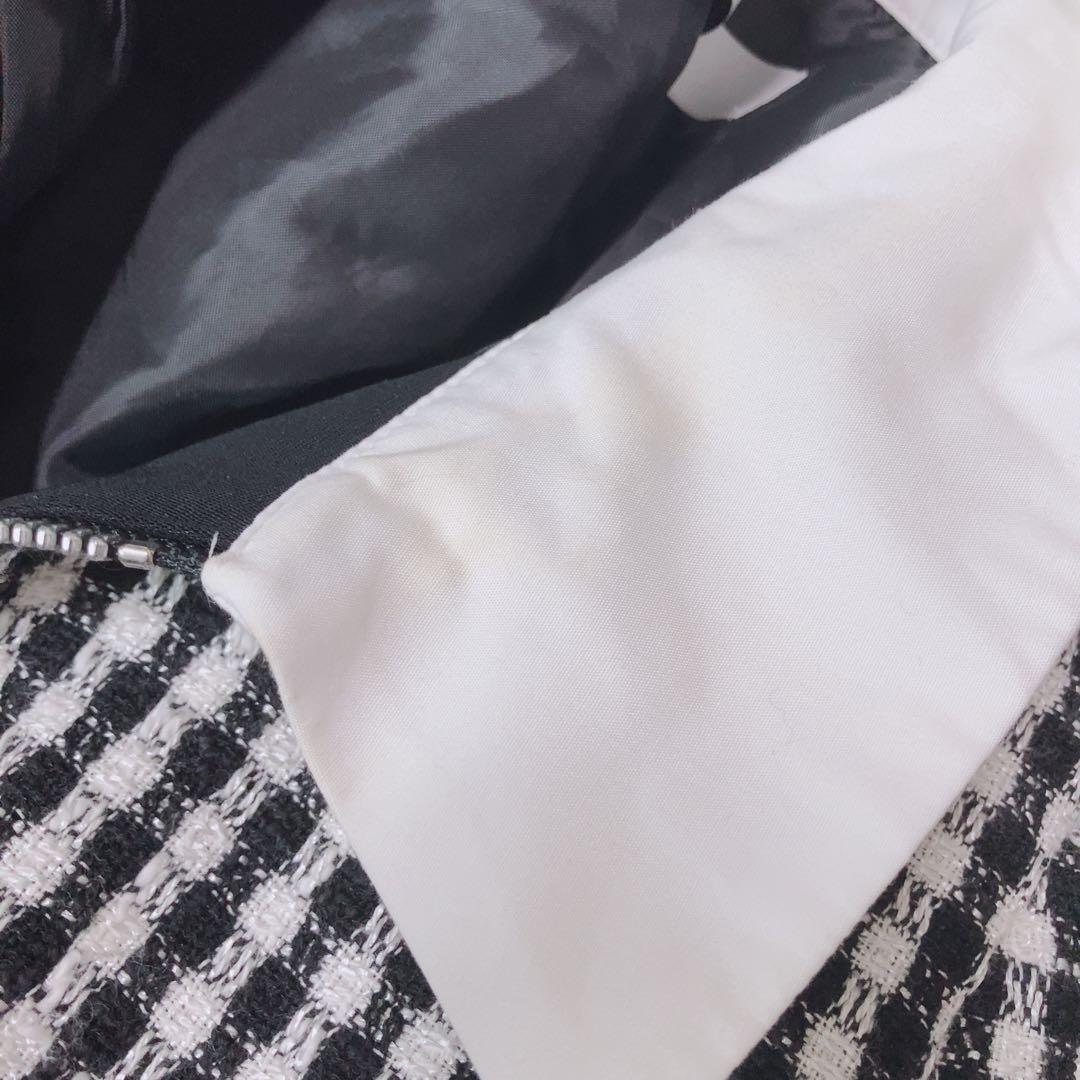 ノ*キ様 sheller⭕️シェリエ ワンピース フロントZIPチェックツイード