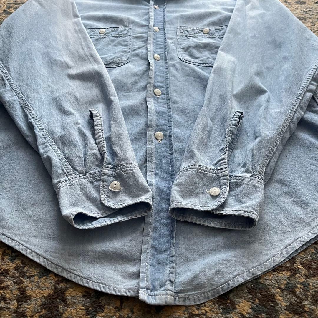 60s BIG LEED シャンブレー シャツ 猫目ボタン 検 50s 40s