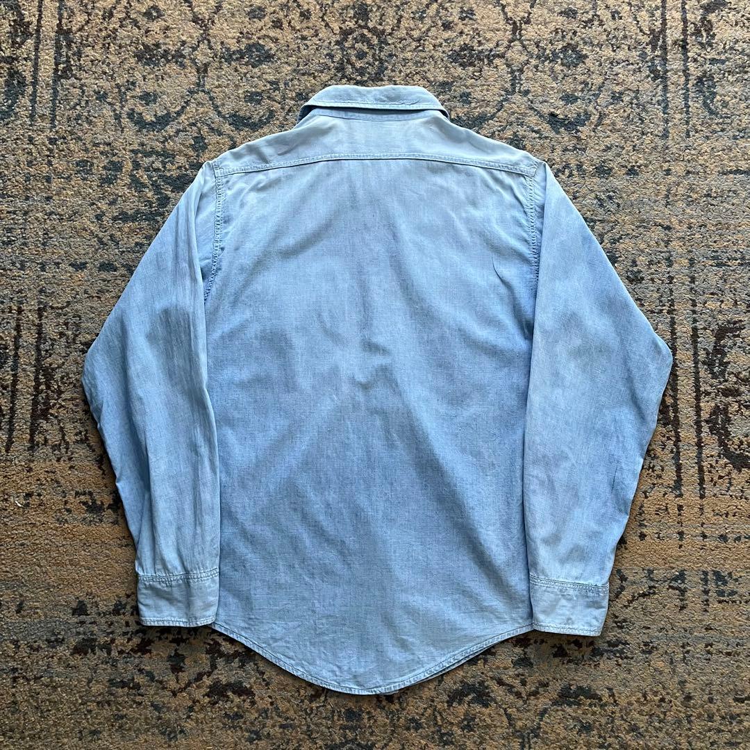60s BIG LEED シャンブレー シャツ 猫目ボタン 検 50s 40s