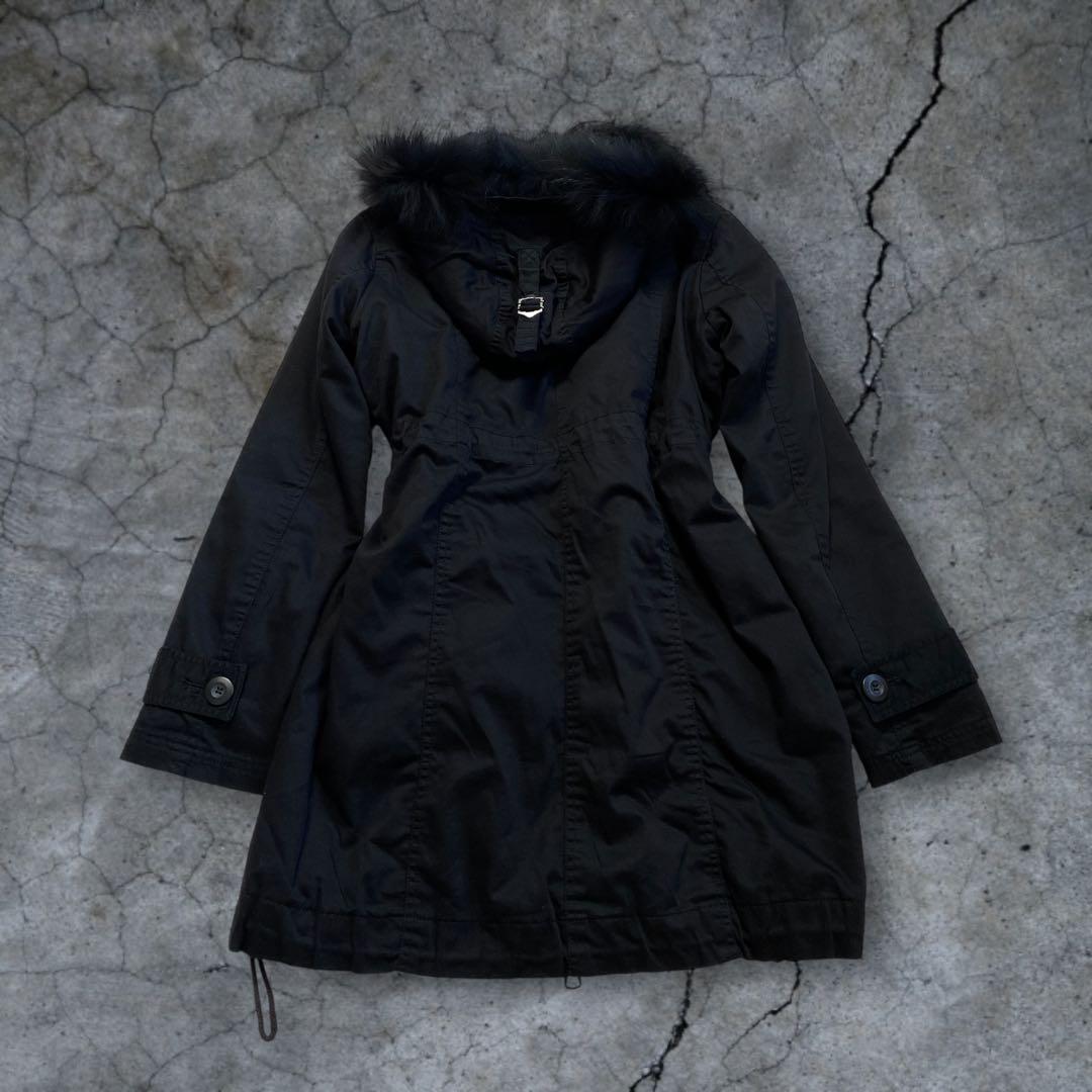 y2k 00s archive 黒 モッズコート 2way 平成ギャル ギミック