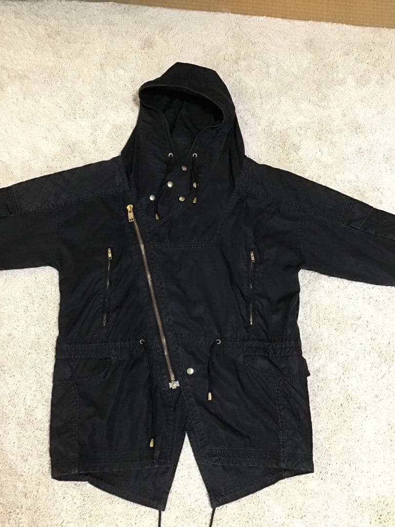 black means ブラックミーンズ　ライダース　ブラック　モッズコート