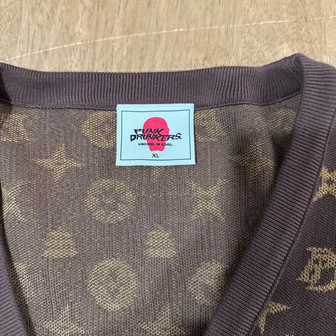 PUNK DRUNKERS ブラウン カーディガン XL