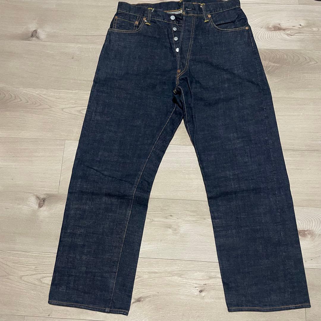 サイズ34 刺繍カモメ ジャパンマップ 赤耳 2001 極美品 エヴィス エビス