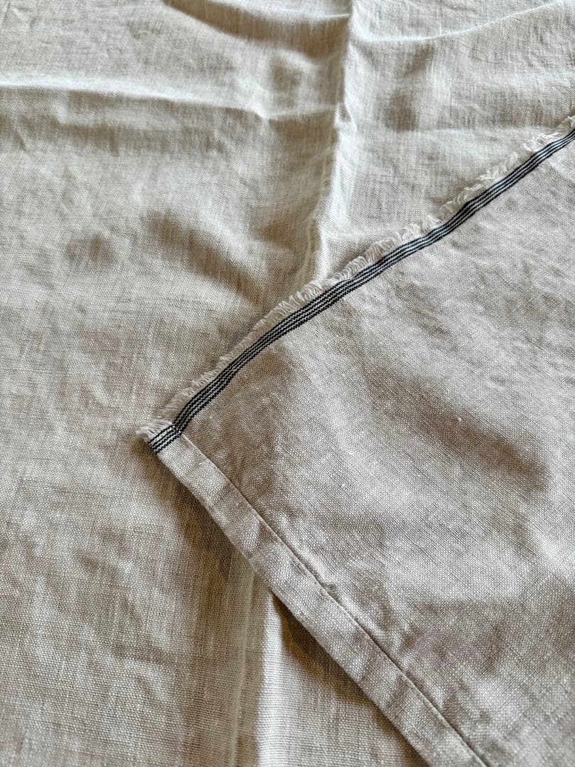 【2セット】KURASIKU 自然素材カーテン ナグ きなり 麻100% 革紐付