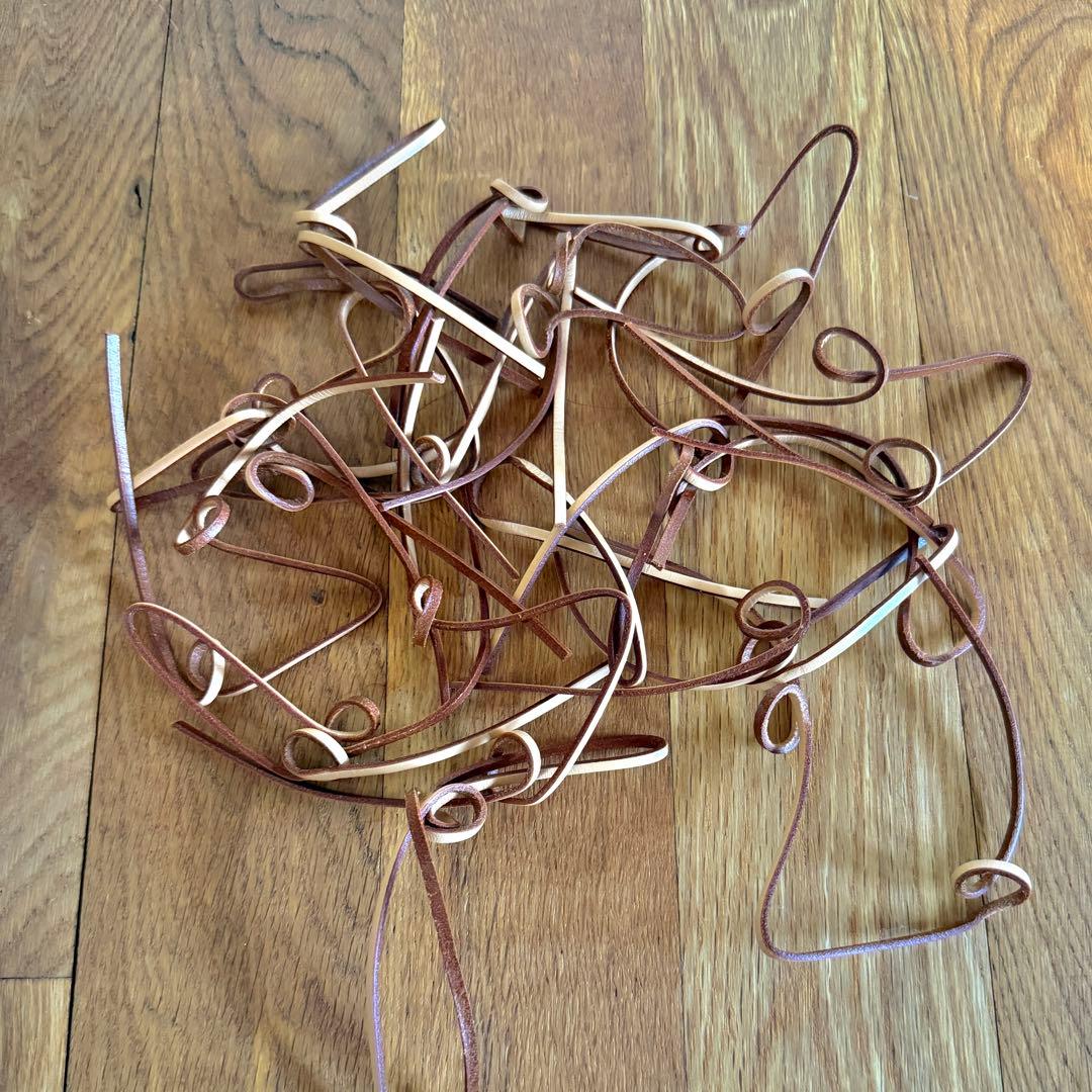 【2セット】KURASIKU 自然素材カーテン ナグ きなり 麻100% 革紐付