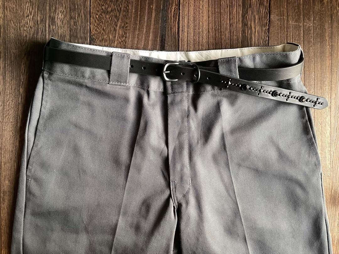 ナローロングベルト　オールブラック　牛ヌメ　exca HTC CALEE