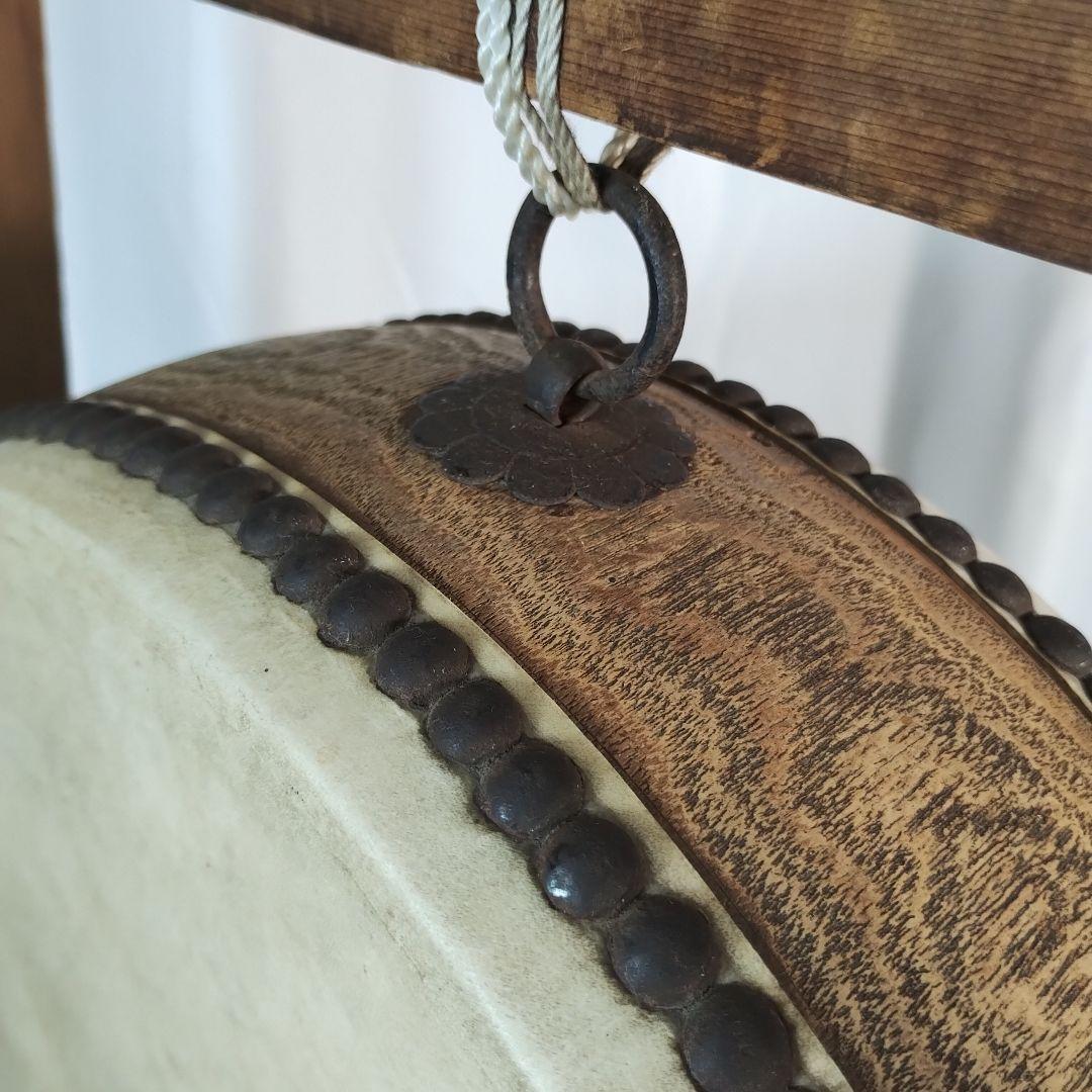 和太鼓 平太鼓 平胴太鼓 鳥居台付き 約38cm 和楽器