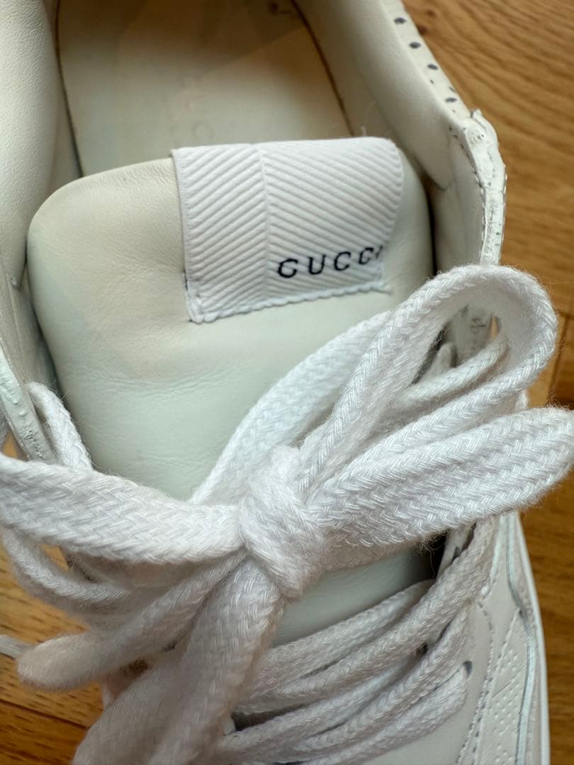 ☆美品☆GUCCI ホワイトレザー厚底スニーカー　24.5cm相当