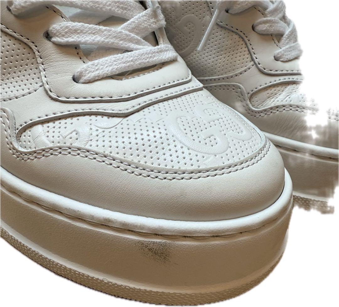 ☆美品☆GUCCI ホワイトレザー厚底スニーカー　24.5cm相当