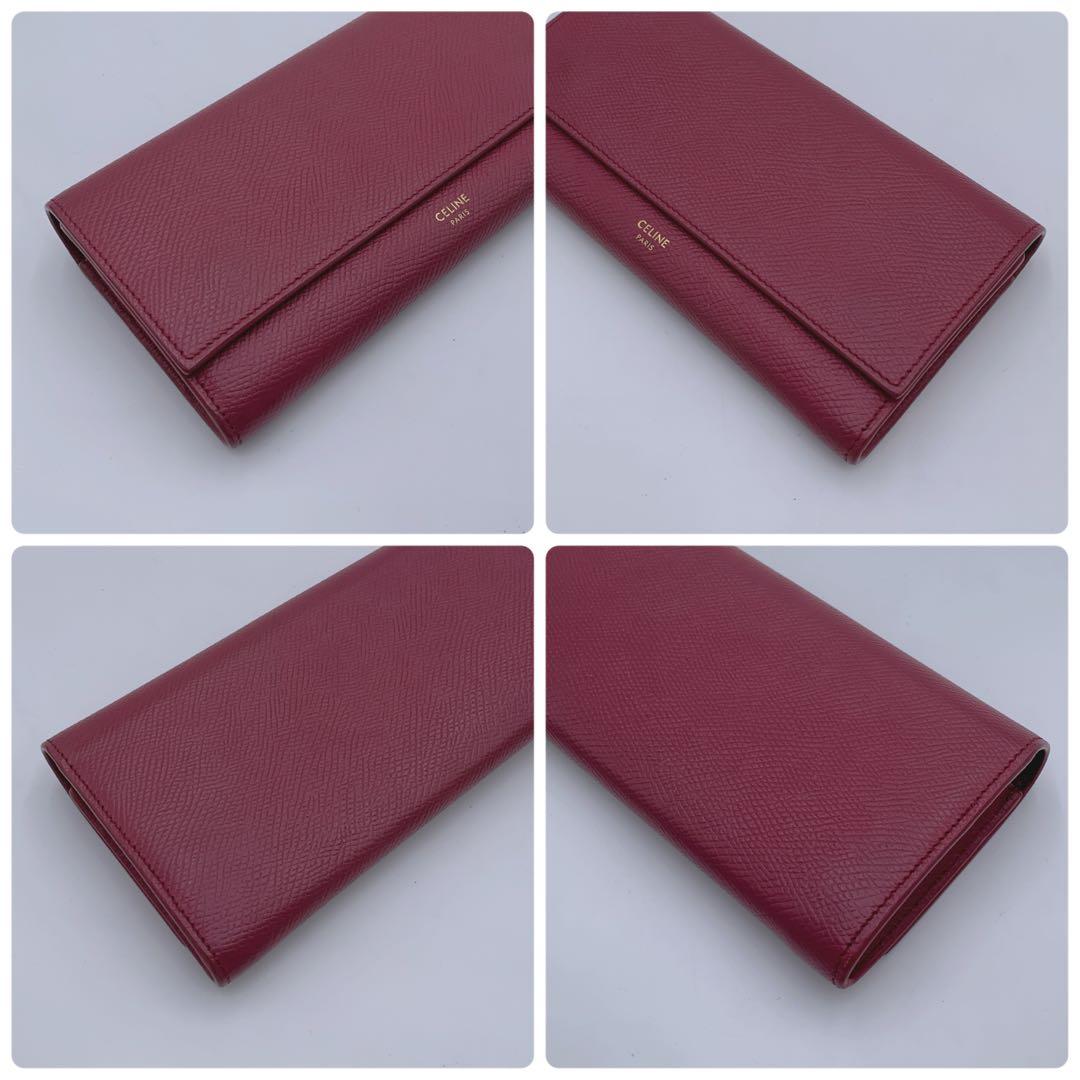 【美品✨】CELINE レザー長財布 ロングウォレット ピンク 保存袋付き