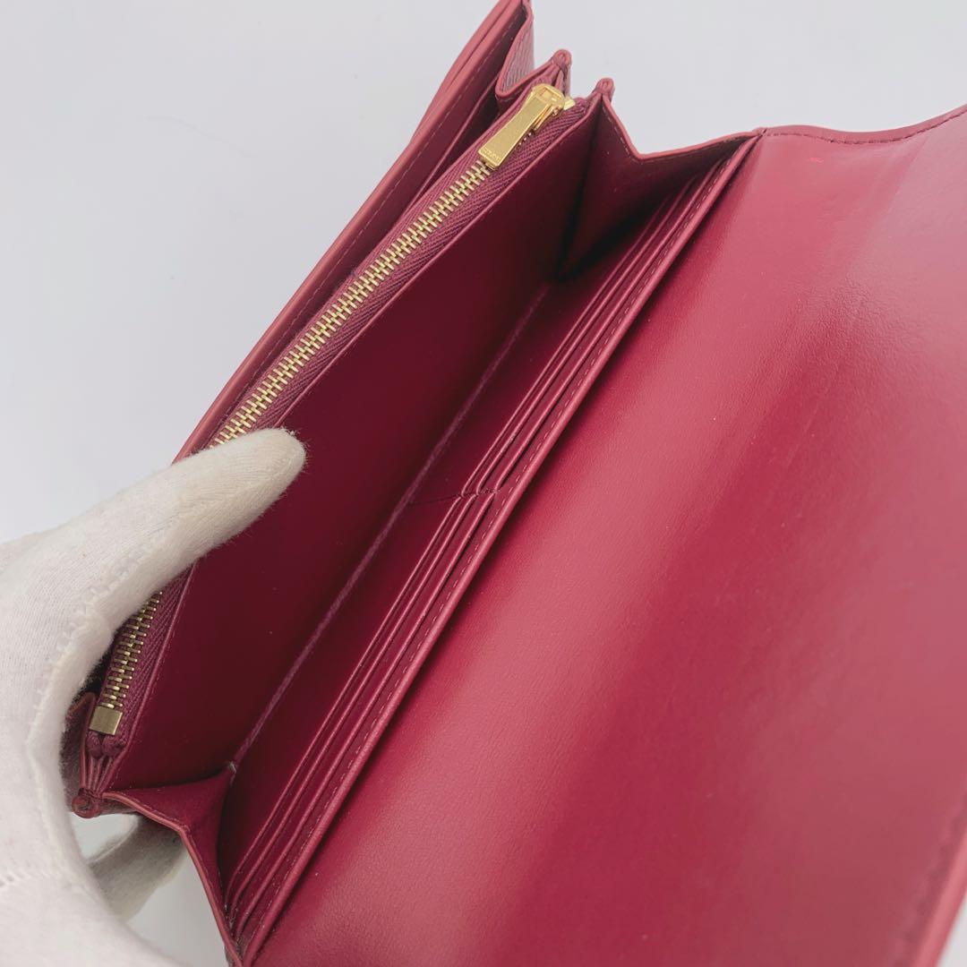 【美品✨】CELINE レザー長財布 ロングウォレット ピンク 保存袋付き