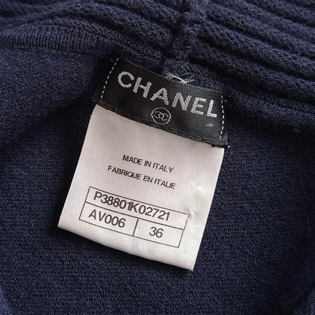 美品✨CHANEL カシミヤ混ニットワンピース ココマーク チョコバー 36