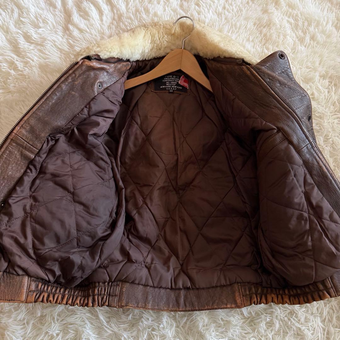 【美品】WESTOP フライトジャケット　G-1 ラムスキン　ブラウン　M