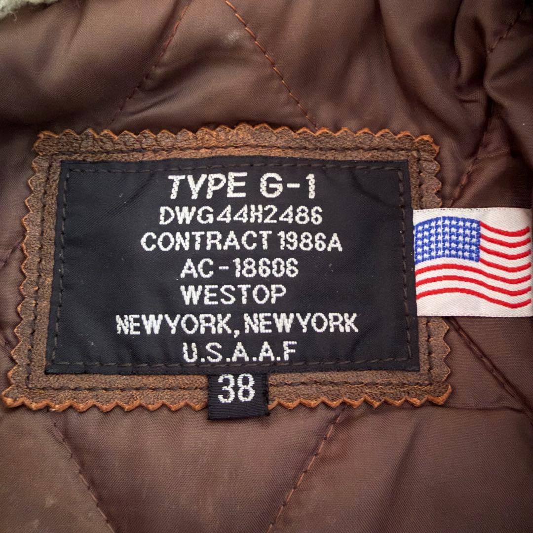 【美品】WESTOP フライトジャケット　G-1 ラムスキン　ブラウン　M