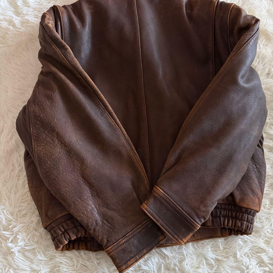 【美品】WESTOP フライトジャケット　G-1 ラムスキン　ブラウン　M