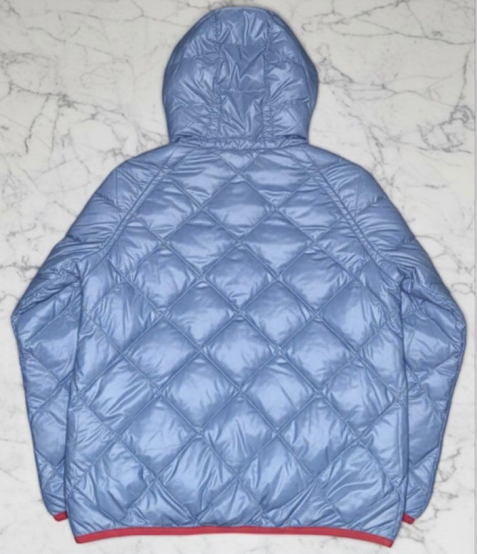mont-bell ダウンジャケット キルティング　リバーシブル 水色/赤色