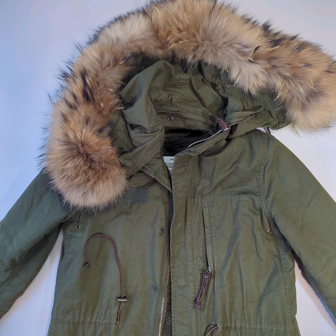 レア パナジ モッズコート　ラクーンファー　ボアライナー付き　フリーサイズ