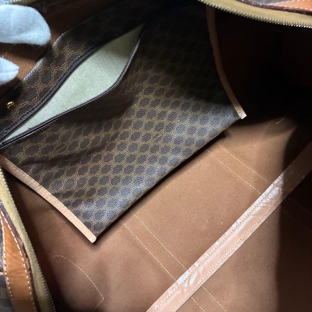 美品 CELINE セリーヌ ボストン マカダム トリオンフ PVC レザー