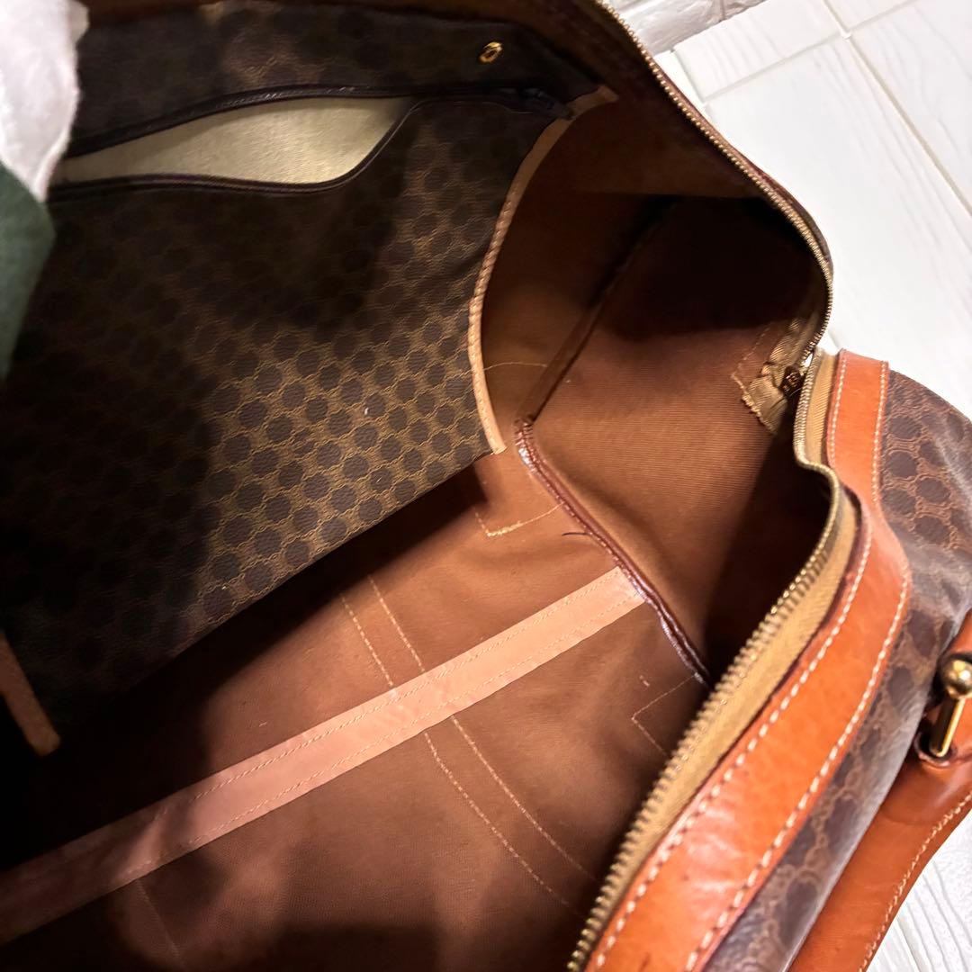 美品 CELINE セリーヌ ボストン マカダム トリオンフ PVC レザー