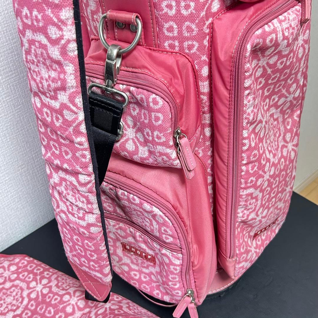 希少デザイン】ONOFF オノフ キャディバッグ 5分割 総柄 ピンク 9型