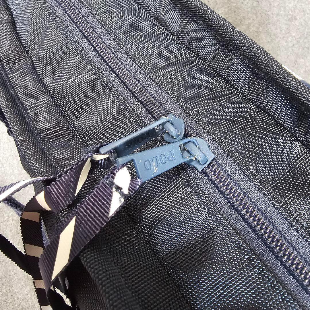 【ポロゴルフ】人気ポニー刺繍×ラインデザイン ゴルフボストントートバッグ 紺色