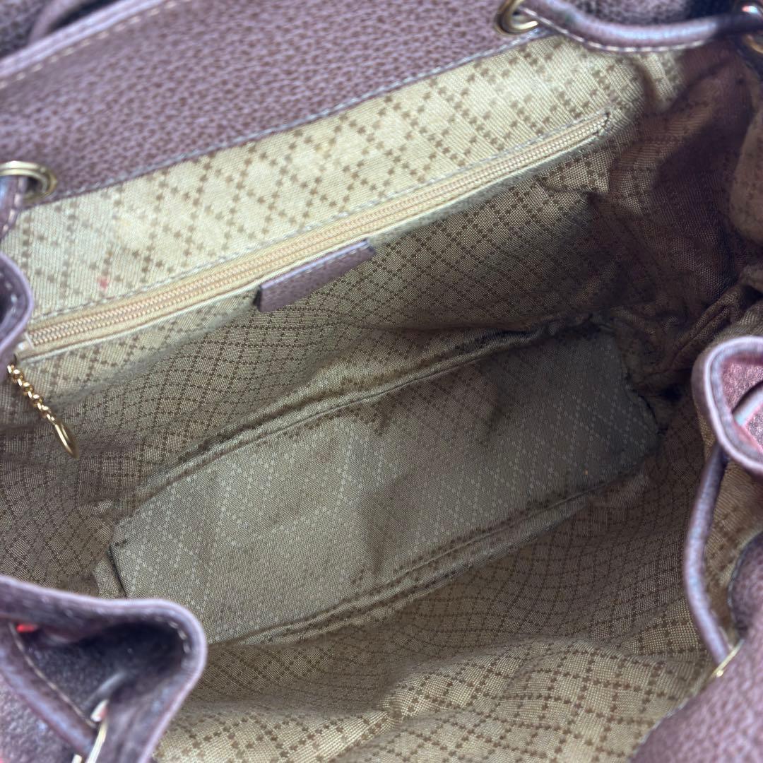 美品　GUCCI　グッチ　スエード　バンブー　リュック　バックパック　ブラウン