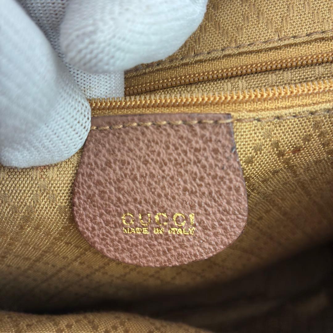 美品　GUCCI　グッチ　スエード　バンブー　リュック　バックパック　ブラウン