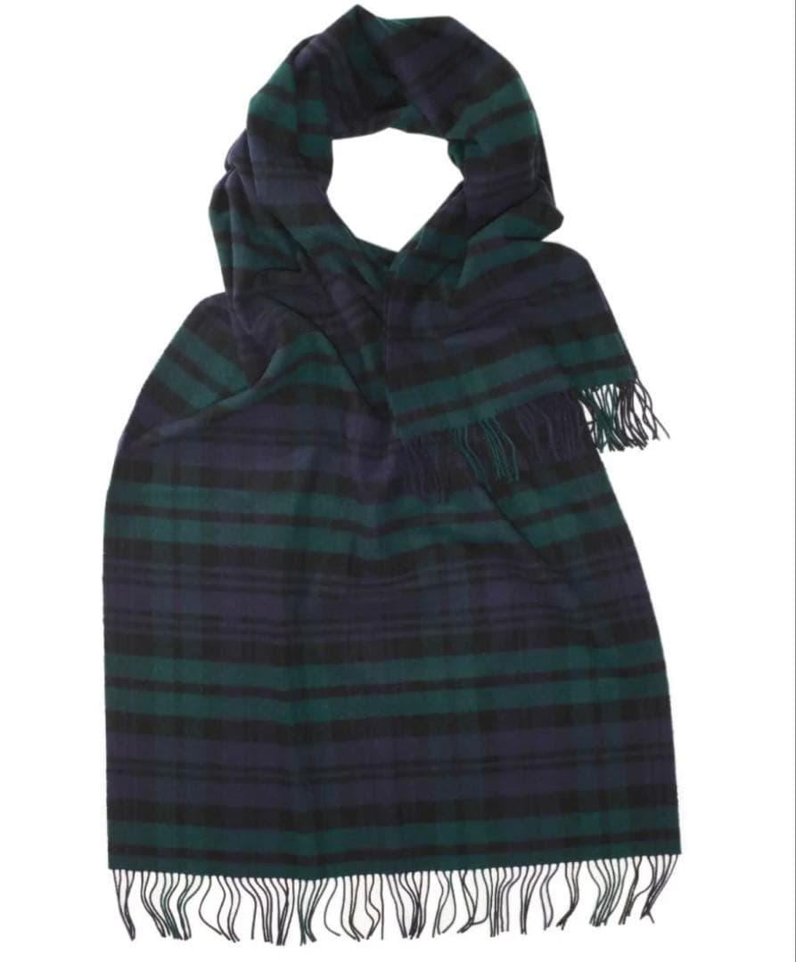 Glen Prince カシミヤ100% ストール ブラックウォッチ マフラー