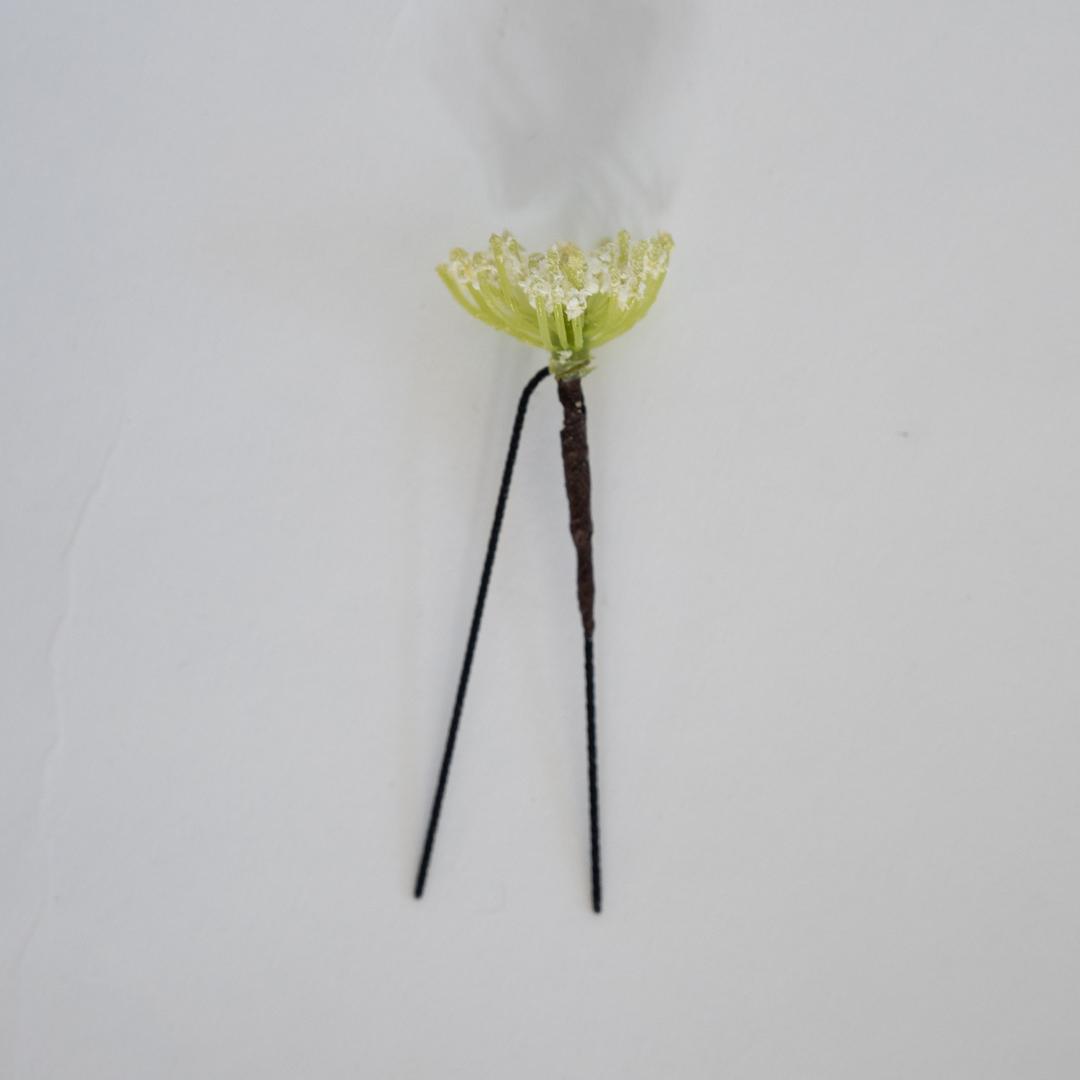 【七五三7歳/3歳日本髪髪飾りM】かのこ（鹿の子）ちんころ赤水引き組み紐ゴールド