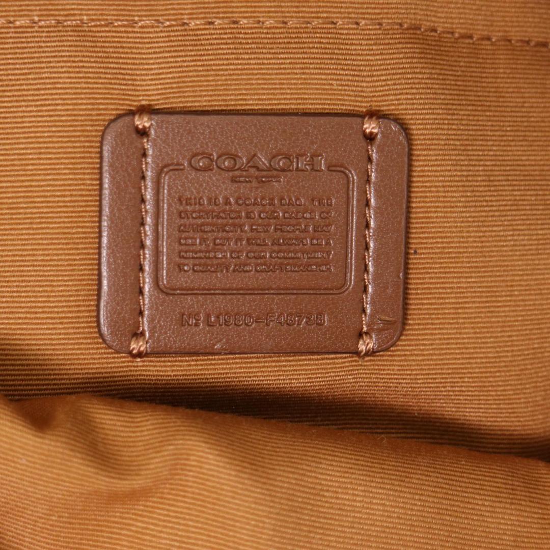 美品 COACH ボディバッグ レザー F48738　キャメル ウエストポーチ