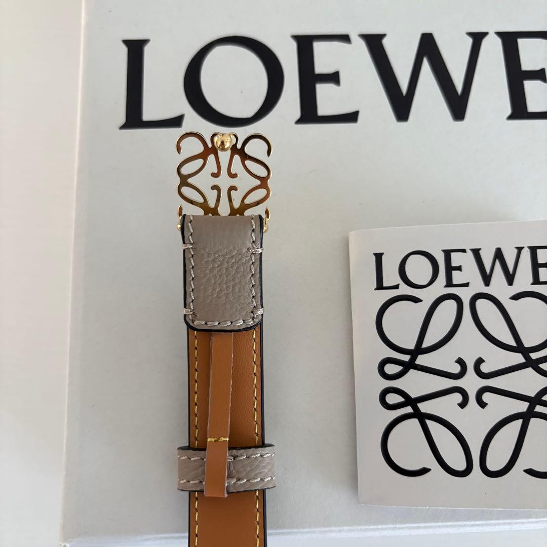未使用　LOEWE アナグラムベルト　サンド/ゴールド　ベージュ
