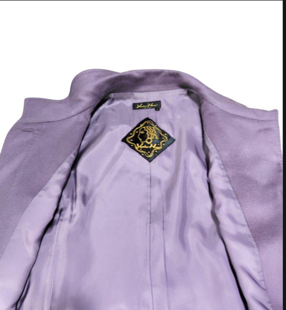 カシミヤ100%YUKIKOHANAI パープル ミドルコート 252000円