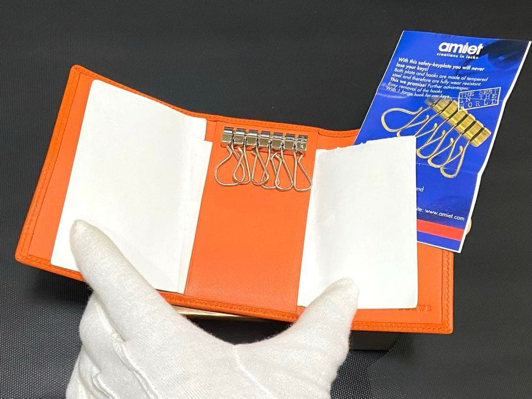 未使用 ロエベ アナグラム キーケース キーホルダー 鍵 6連 レザー 本革