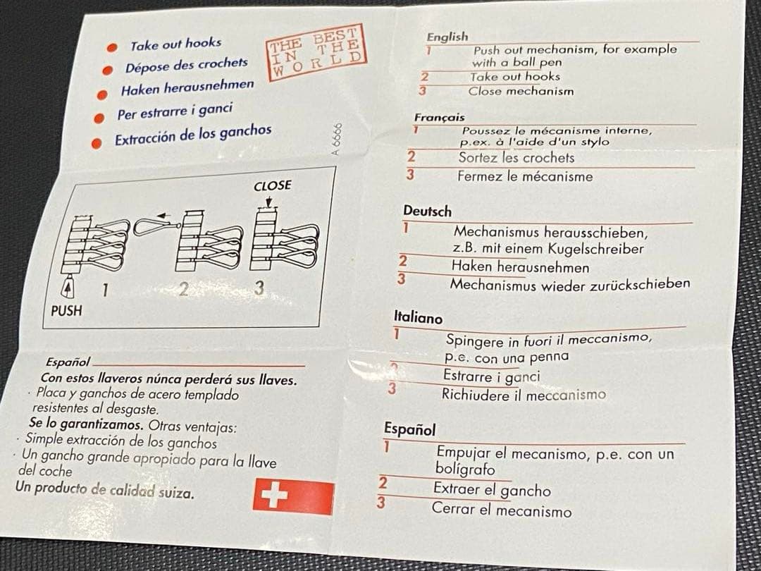 未使用 ロエベ アナグラム キーケース キーホルダー 鍵 6連 レザー 本革