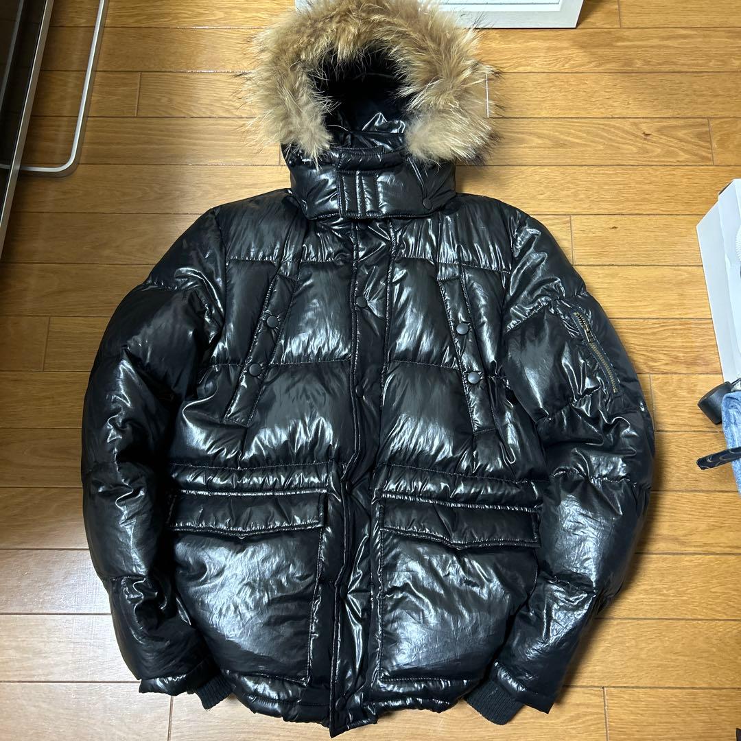 00s y2k 中綿ジャケット 光沢 ギャル お兄系 平成 短丈ファーダウン