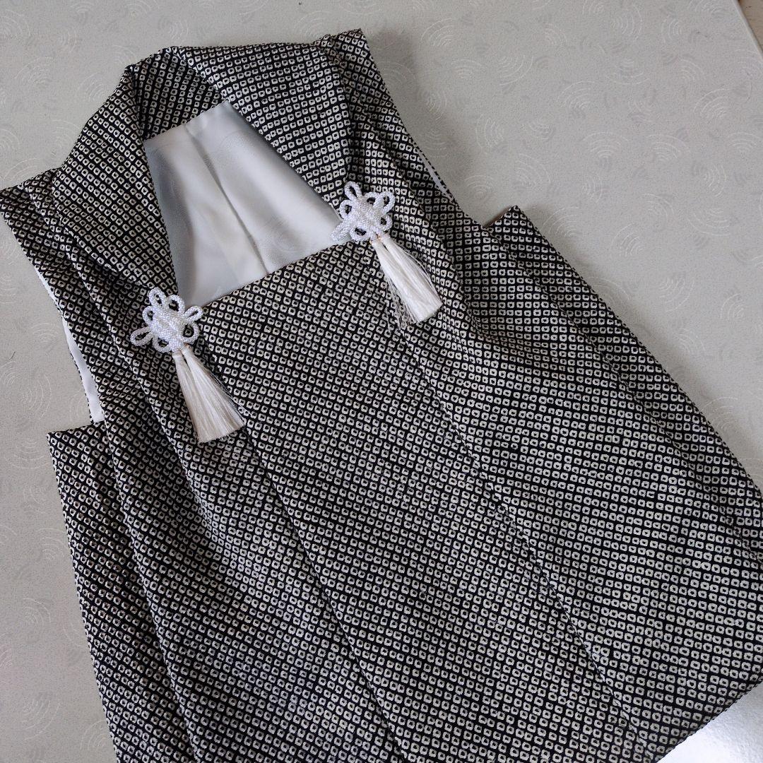 七五三３歳正絹総絞り手縫いの被布（中綿無し）黒色